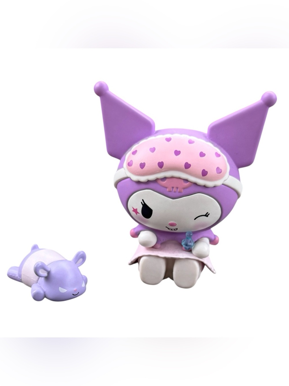 Sanrio Kuromi Kawaii Pastel Purple Sleepover Pajama Baku Cute Figure Figurine